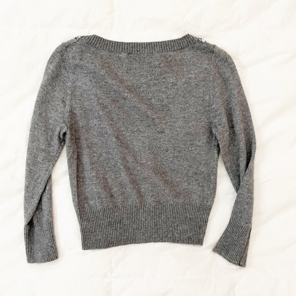 Forever 21 Retro Sequin Bow Crop Cardigan Sweater XS Gray - Picture 5 of 5